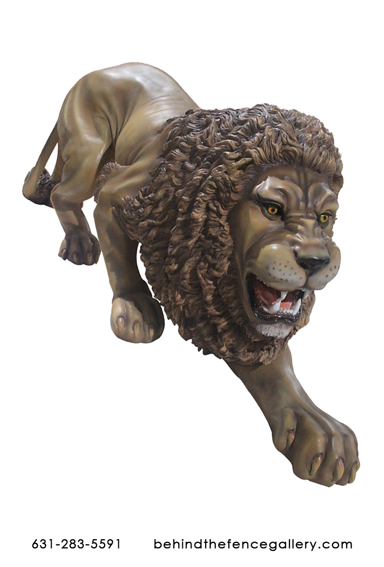Lion Statue Crouching Safari Theme Props